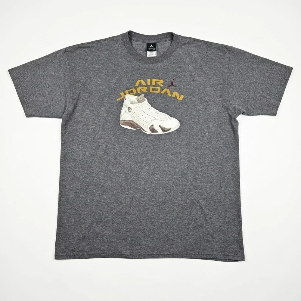 Jordan Air Jordan 14 Retro Graphic Tee Mens XXL Grey Heather Short Sleeve Shirt